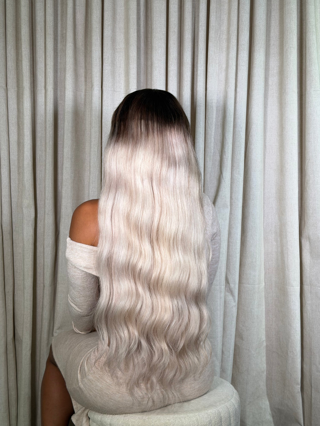 Peluca Guajira Ondulada Blonder 35” Cabello 100% Humano HD 5x5 Alta Densidad