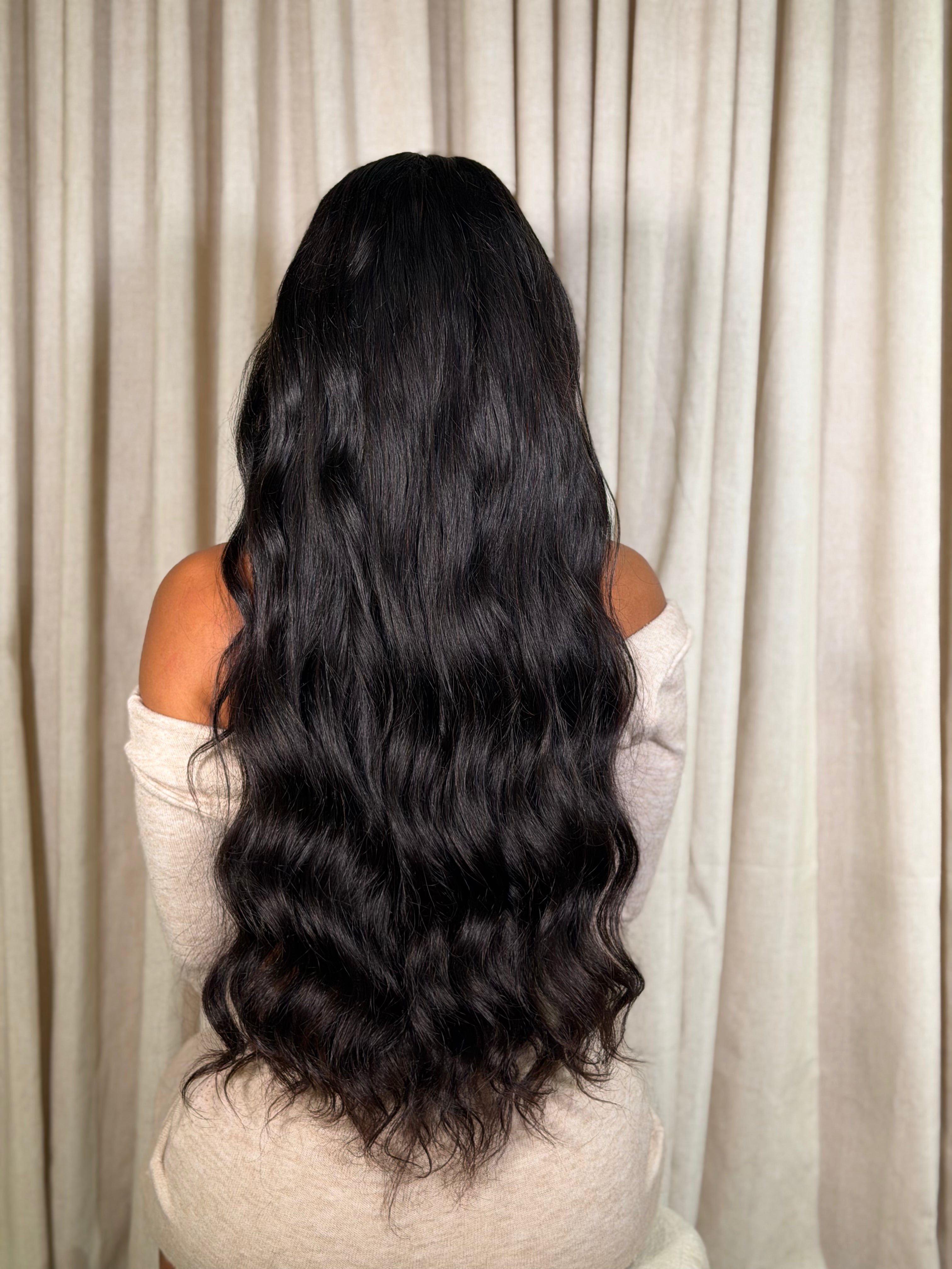 Peluca Amanda Ondulada 35” Cabello 100% Humano HD 5x5 Alta Densidad