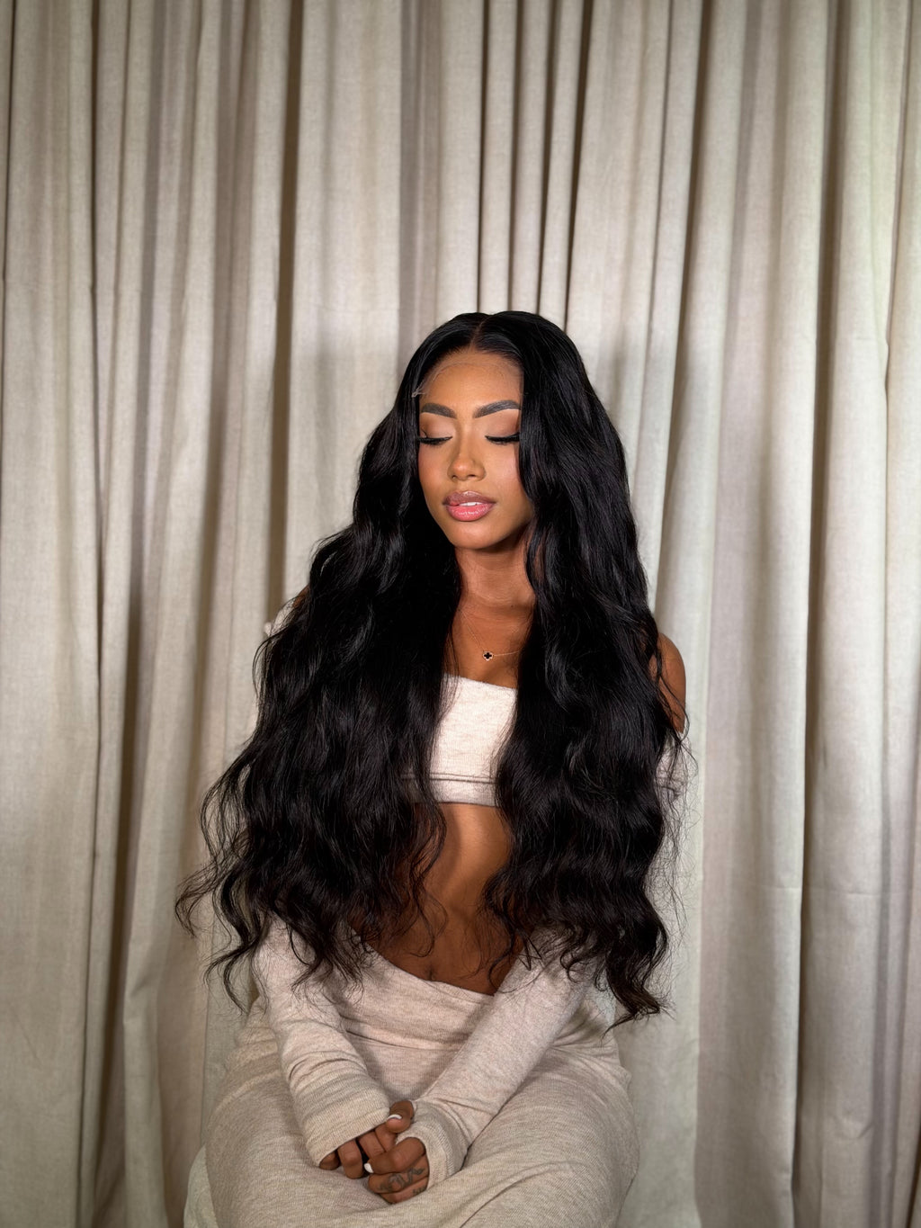 Peluca Amanda Ondulada 35” Cabello 100% Humano HD 5x5 Alta Densidad