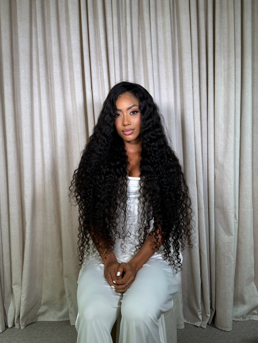 Peluca Jicel Crespo 36” Cabello 100% Humano Frontal 13x4 HD Densidad Natural