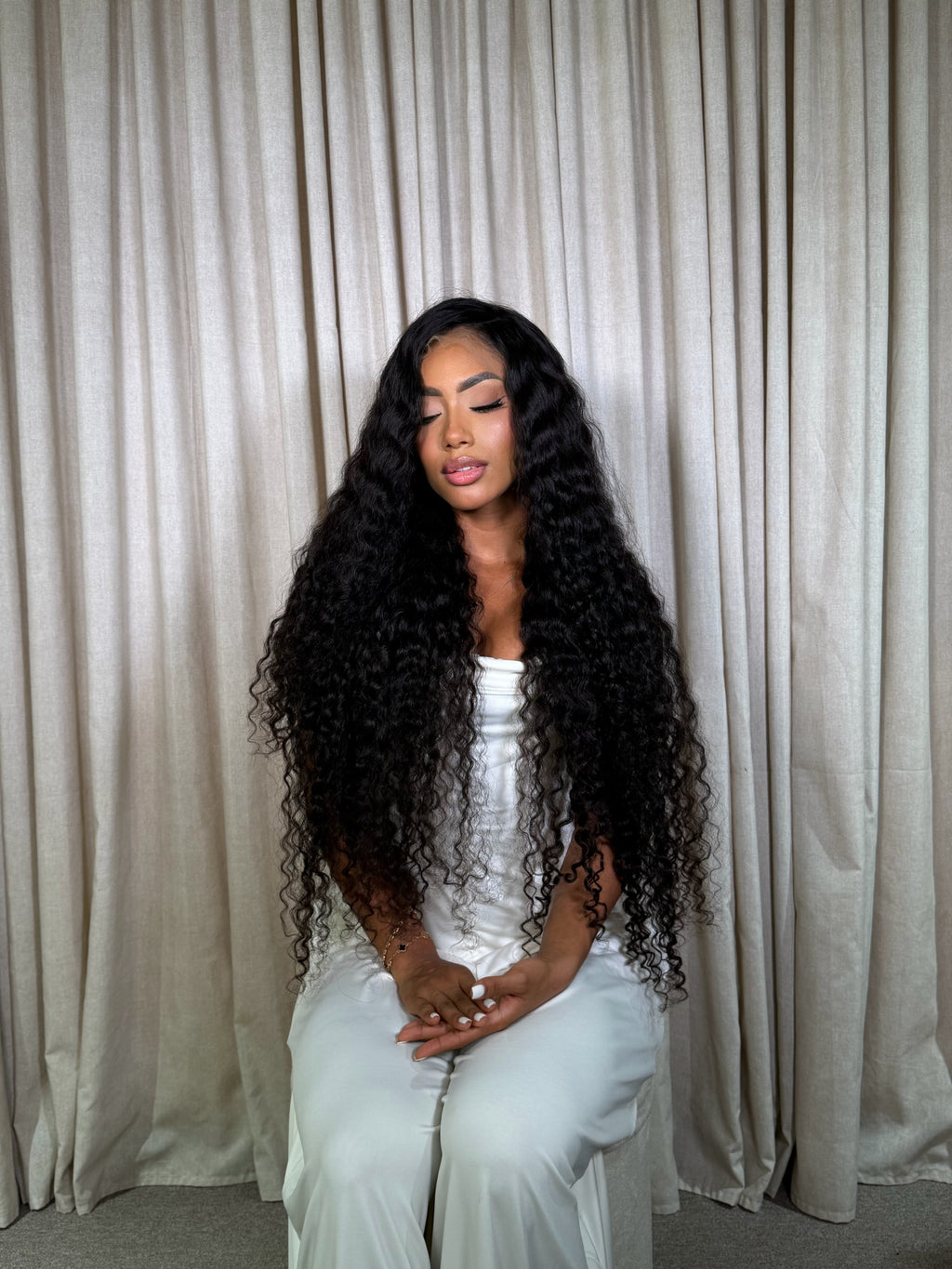 Peluca Jicel Crespo 36” Cabello 100% Humano Frontal 13x4 HD Densidad Natural