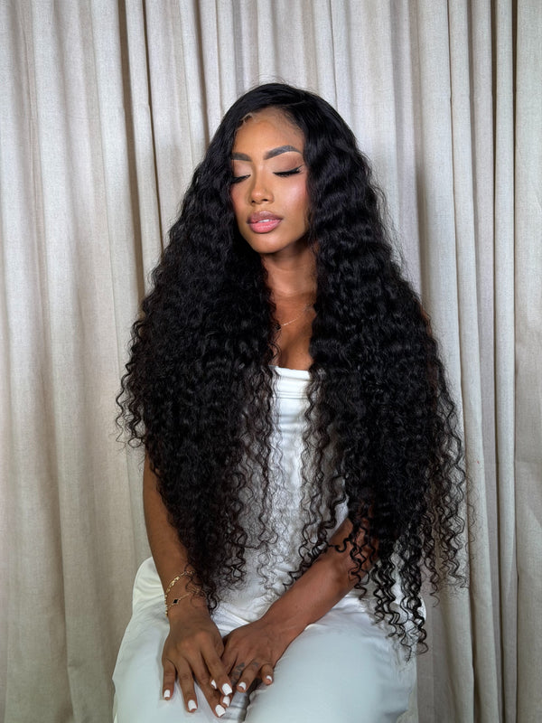 Peluca Jicel Crespo 36” Cabello 100% Humano Frontal 13x4 HD Densidad Natural